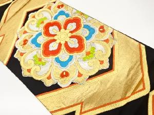 松皮菱に華紋模様織出し袋帯